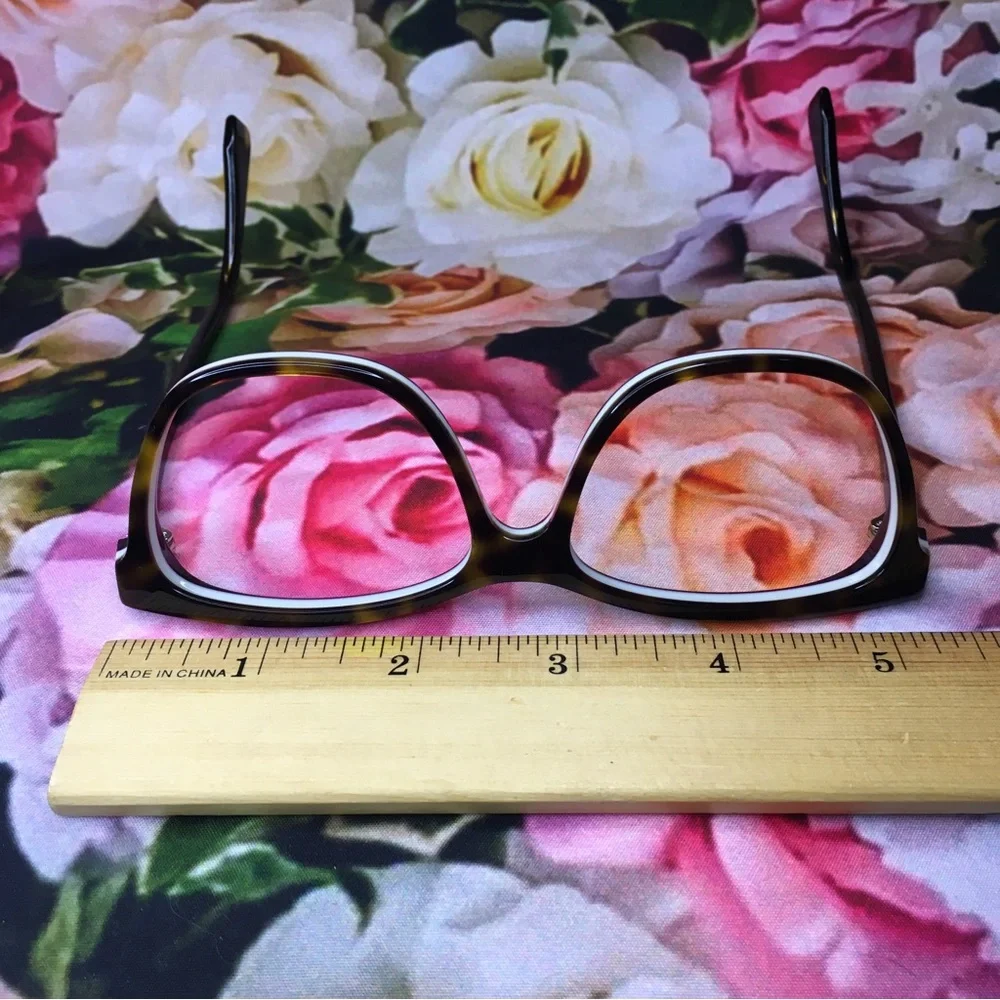 Fendi Dark Havana Black & White acetate large frames glasses FF 0251 086 140 new